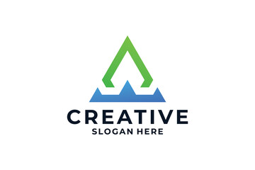 Abstract initial letter A logo design.