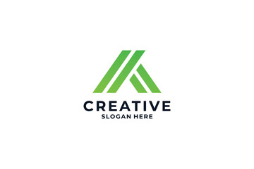 Creative letter A with unique concept logo design.