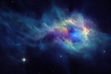 Naklejka na ściany i meble Space nebula, colorful abstract background