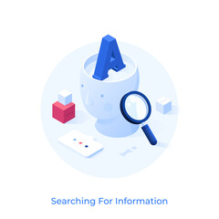 Vector Isometric Icon. Head Concepts