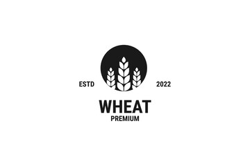 Flat wheats logo design vector template illustration