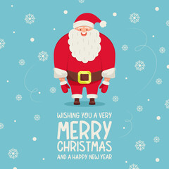 Postcard, santa claus. Merry Christmas greeting card