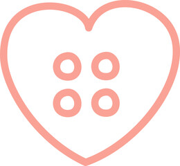 A heart in the form of a button