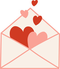 A letter with hearts inside, a declaration of love