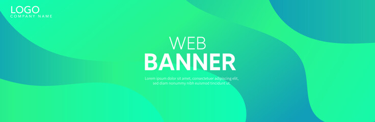 Abstract green background with waves, Green banner