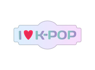 i love kpop lettering, vector illustration