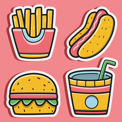 Food doodle cartoon illustration design
