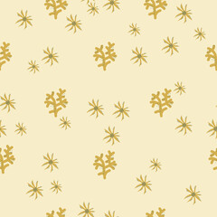Seamless marine pattern starfish on a yellow background digital paper, for surface design, kids clothing,print