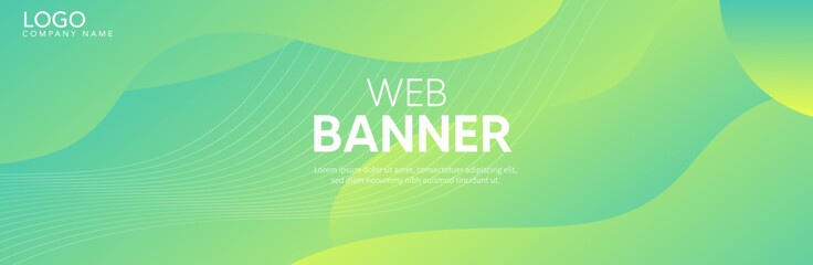 Background with circles, Abstract Green background with waves, Green banner, Green gradient
