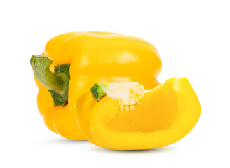 Sweet yellow pepper isolated on transparent png