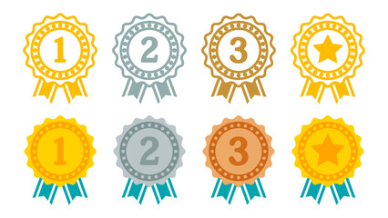 ゴールドの品質トップ、ランキング１位ベストのベクターアイコンイラスト素材白背景