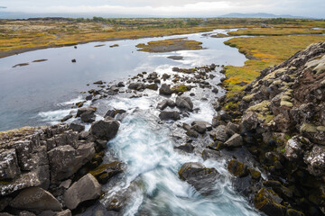 Landscape of Þingvellir National Park (Iceland)