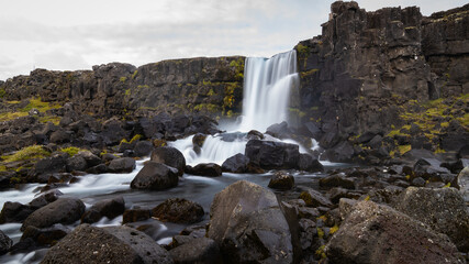 Landscape of Þingvellir National Park (Iceland)