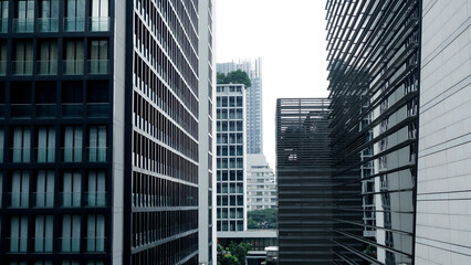 Close-Up modern office building.building with copy space.windows office building for background