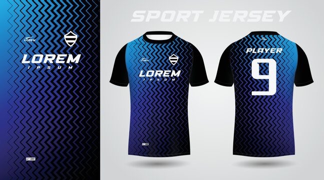 Black Blue T-shirt Sport Jersey Design	