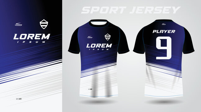 black blue t-shirt sport jersey design	