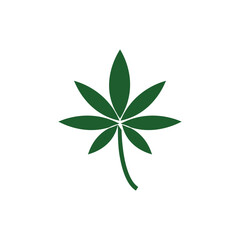 Leaf cannabis icon vector logo template