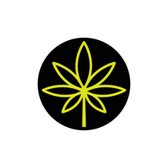 Leaf cannabis icon vector logo template