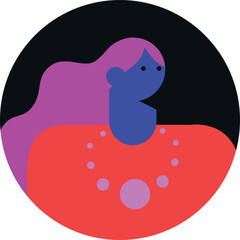 Profile icons woman. People avatars. Icons for games, online communities, web forums. Vector illustration in flat cartoon style	