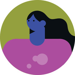 Profile icons woman. People avatars. Icons for games, online communities, web forums. Vector illustration in flat cartoon style	