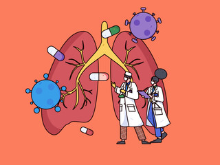 Doctor epidemic prevention and anti epidemic flat vector concept operation illustration
