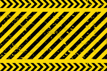 Black yellow stripes wall. Hazard industrial striped road warning. Yellow black diagonal stripes. Blank Warning Sign. Template. Vector illustration EPS10.