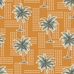 Beautiful Summer tropical Hawaii Aloha island , Beach Vibes Seamless pattern Vector Illustration