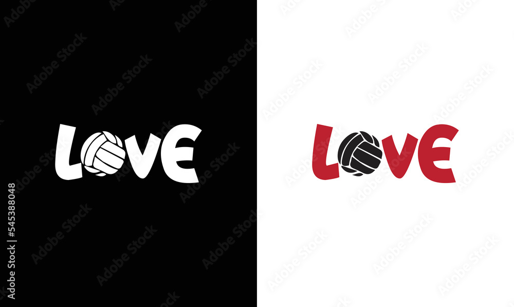 Wall mural Volleyball Love T shirt design, typography