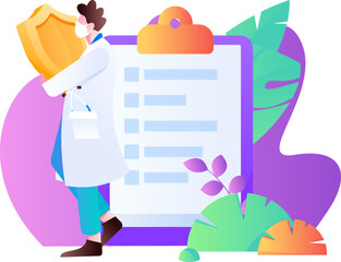 Doctor epidemic prevention and anti epidemic flat vector concept operation illustration

