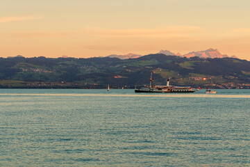 Obraz premium Panoramic view of Lake Constance, Bavaria Germany.
