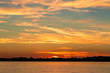 Obraz premium Sunset at Lake Constance, Bavaria Germany.