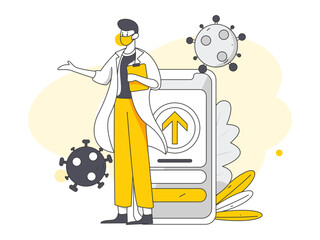Doctor epidemic prevention and anti epidemic flat vector concept operation illustration
