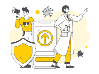 Doctor epidemic prevention and anti epidemic flat vector concept operation illustration
