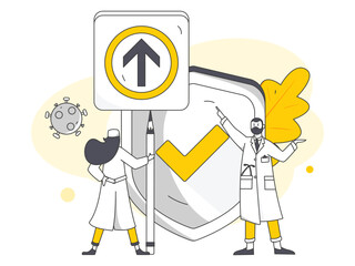 Doctor epidemic prevention and anti epidemic flat vector concept operation illustration
