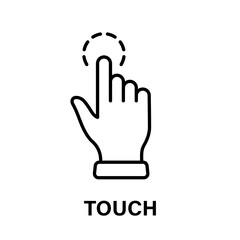 Touch Gesture of Computer Mouse. Pointer Finger Black Line Icon. Cursor Hand Linear Pictogram. Click Press Double Tap Swipe Point Outline Symbol. Editable Stroke. Isolated Vector Illustration