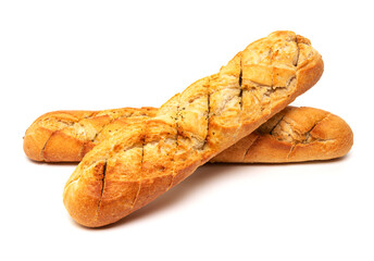 French bread baguette isolated on a white background