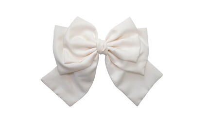 Bow hair with tails in beautiful broken white color made out of cotton fabric, so elegant and fashionable. This hair bow is a hair clip accessory for girls and women.