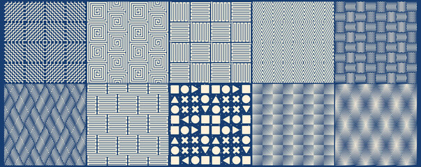 Set of Geometric seamless patterns. Abstract geometric vector graphic design print .