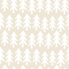 Vector seamless pattern with hand drawn Christmas trees