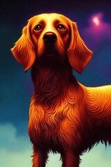  epic royal dog with crown digital oil painting illustration arts