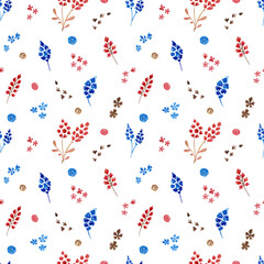 Vector pattern of berries, bunches, leaves. Seamless image on a transparent background. Suitable for fabrics, wrappers.