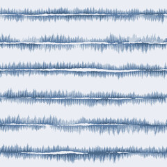 Seamless Repeat Shibori Tie Dye Horizontal Stripe Pattern Blue White Digital Vector Pattern