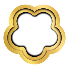 Gold  frame geometry Shapes	 illustration transparent background , png