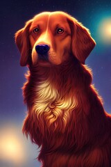  epic royal dog with crown digital oil painting illustration arts