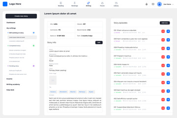 Web novel platform UI icon design