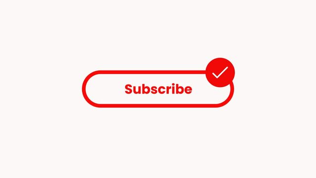 Subscribe text button. Luma matte with transparent background 4K resolution