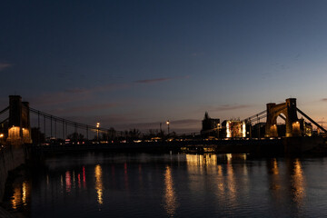Fototapeta premium night view of wroclaw city in poland