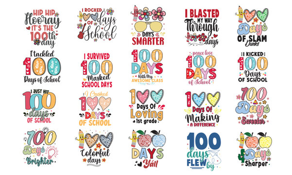100 Days Of School Svg Design Bundle