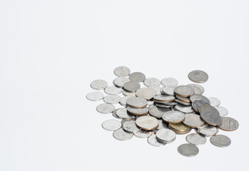 Money coin on white blackground