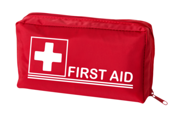 Red First Aid Kit isolated on transparent background
